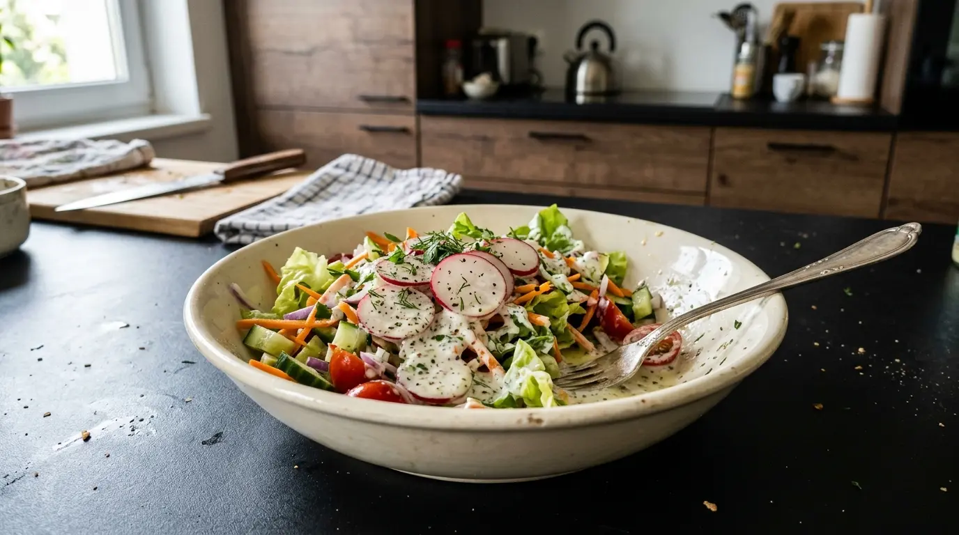 Salade de crudités z jogurtowym sosem ziołowym