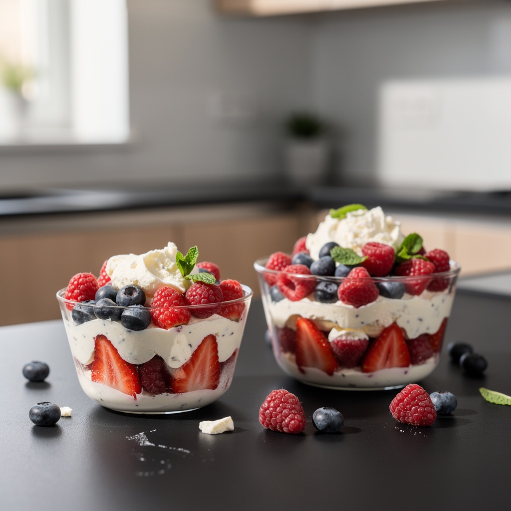 Salade de fruits rouges z kremem waniliowym