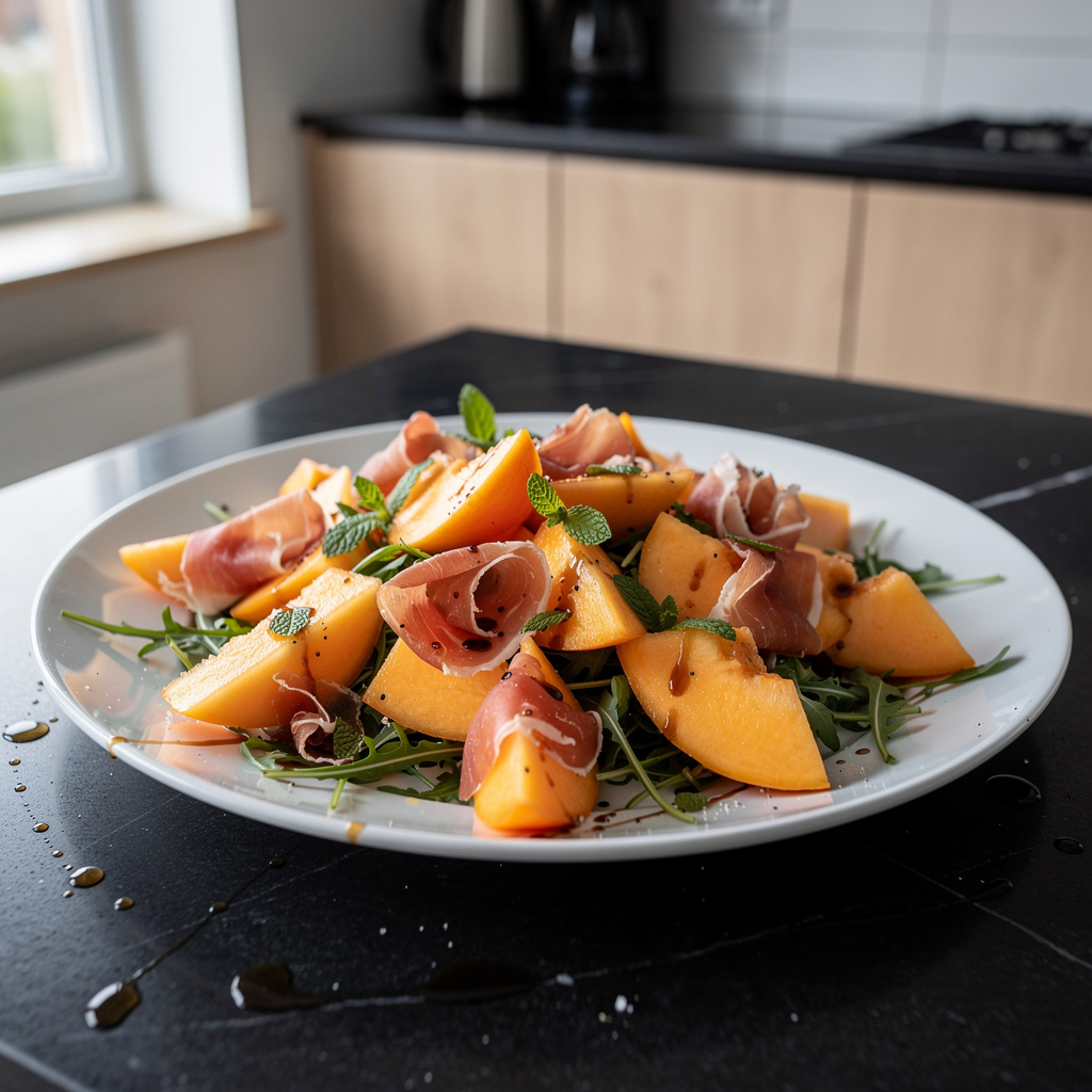 Melon and Cured Ham Salad – French-Style Salad with Melon and Ham
