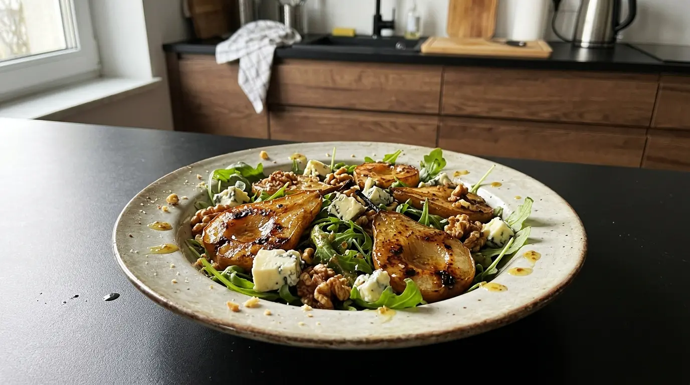 Roasted Pear and Blue Cheese Salad
