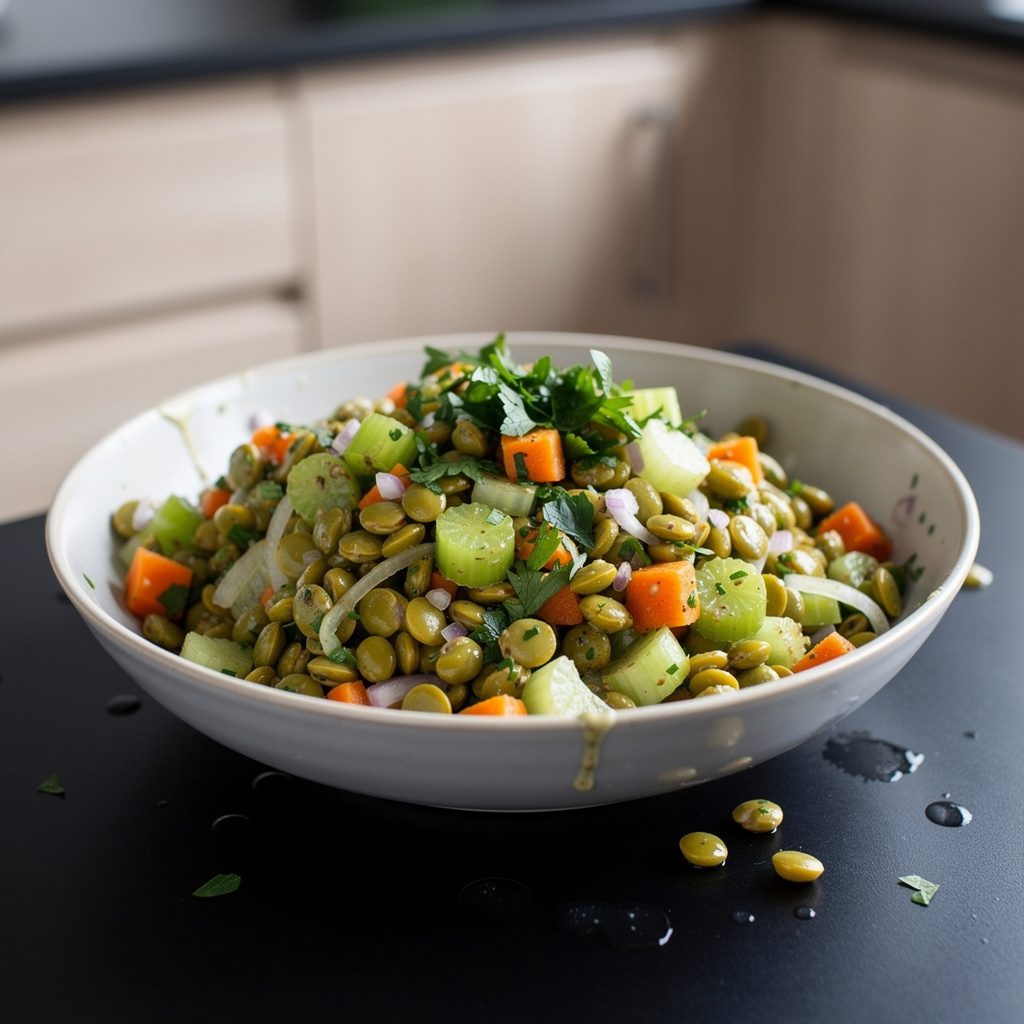 Salade de pois cassés – sałatka z grochu łuskanego po francusku