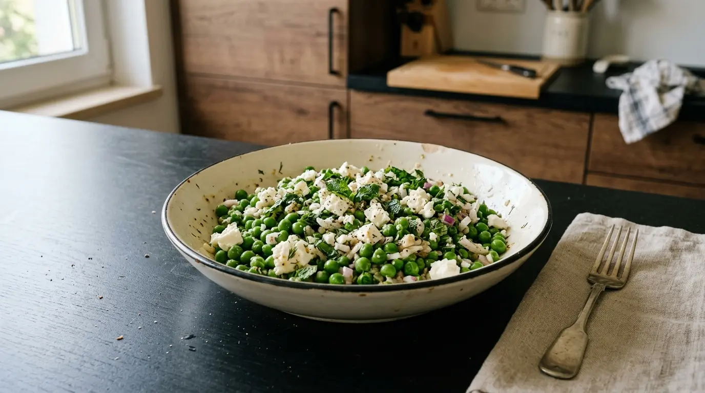 Salade de pois verts z fetą i miętą