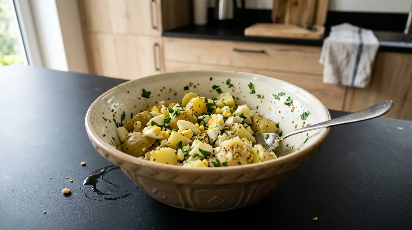 Salade de pommes de terre et œufs – sałatka ziemniaczana z jajkiem po francusku