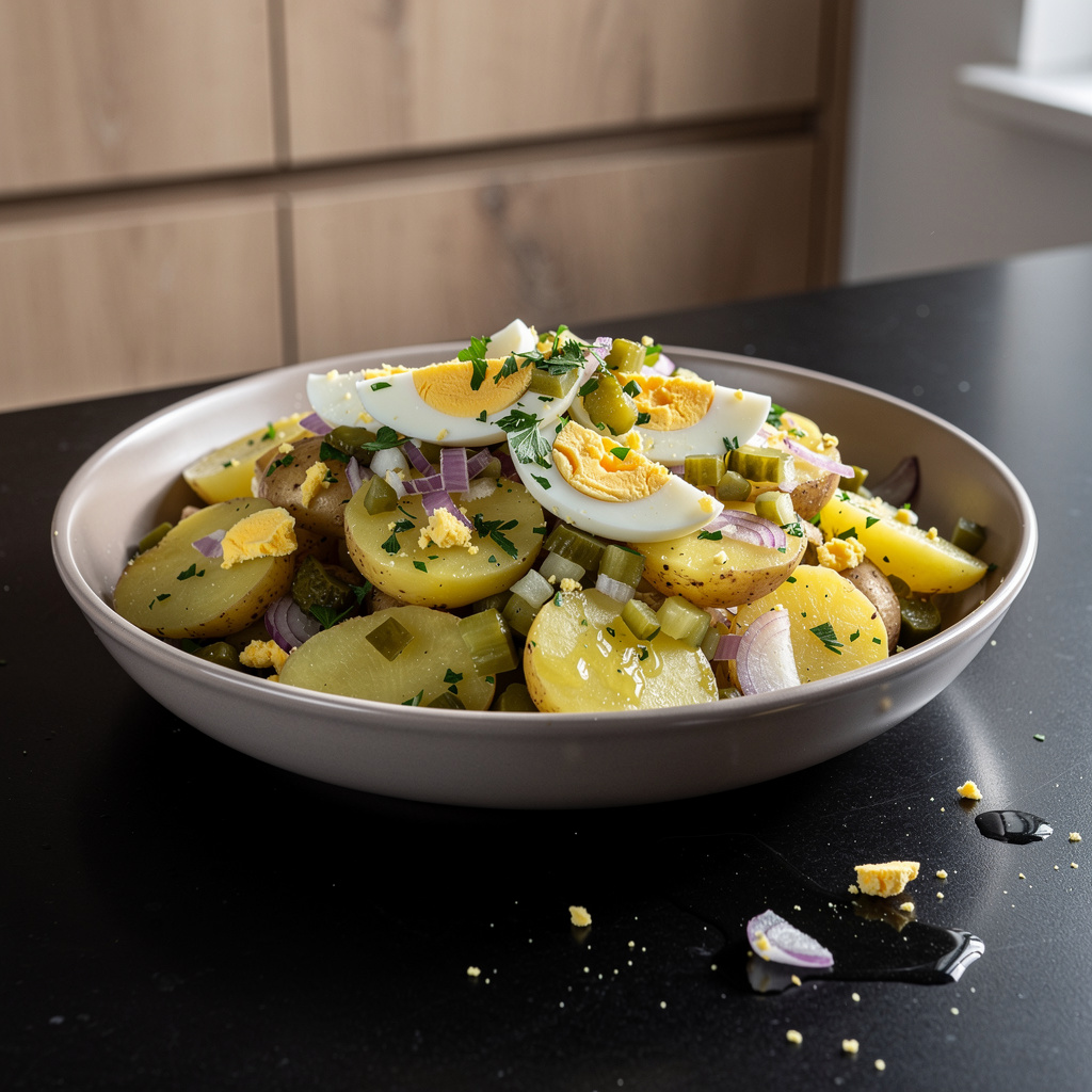 Salade de pommes de terre et œufs – sałatka ziemniaczana z jajkiem po francusku