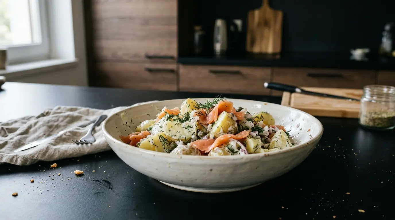 Salade de pommes de terre et saumon fumé – Potato Salad with Smoked Salmon