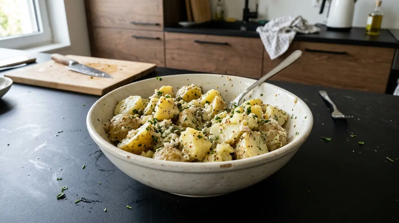 Salade de pommes de terre – ensalada francesa de patatas con mostaza