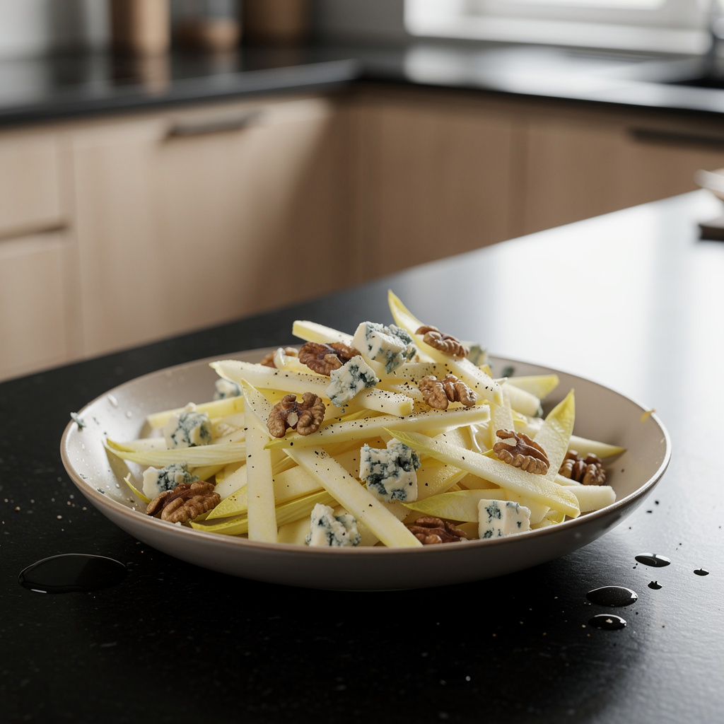 Salade de pommes et endives – chicory, apple and walnut salad