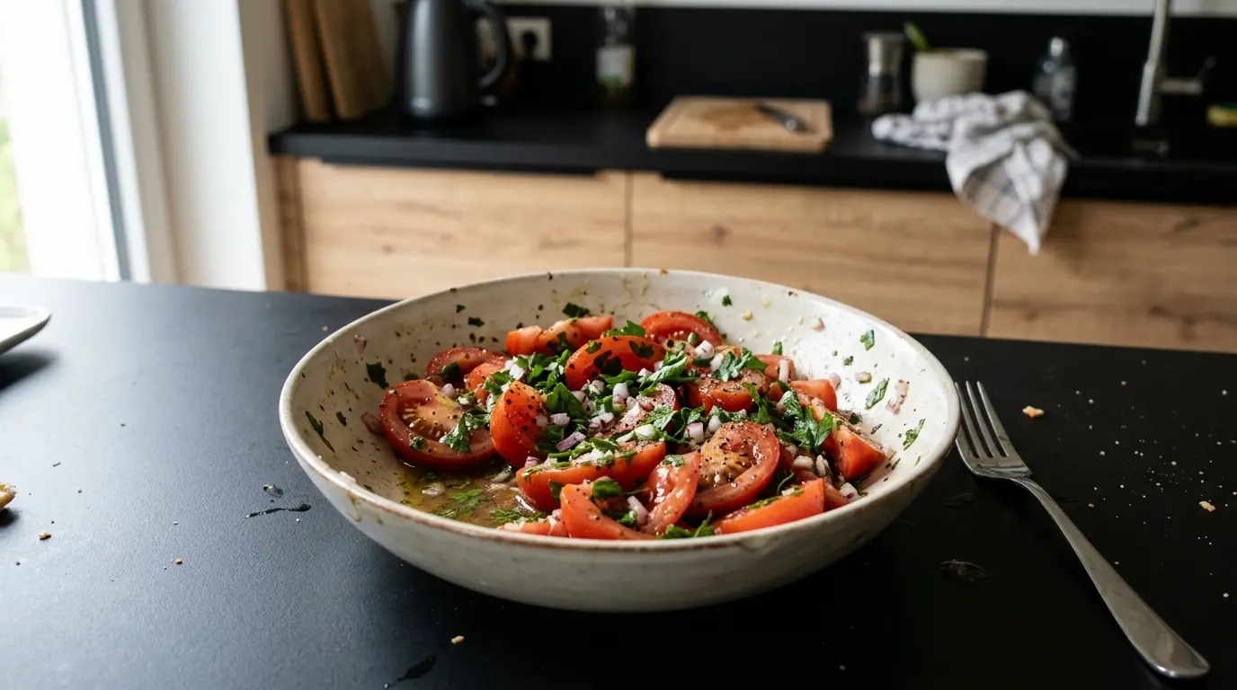 Salade de tomates à la française – sałatka z pomidorów z ziołowym winegretem