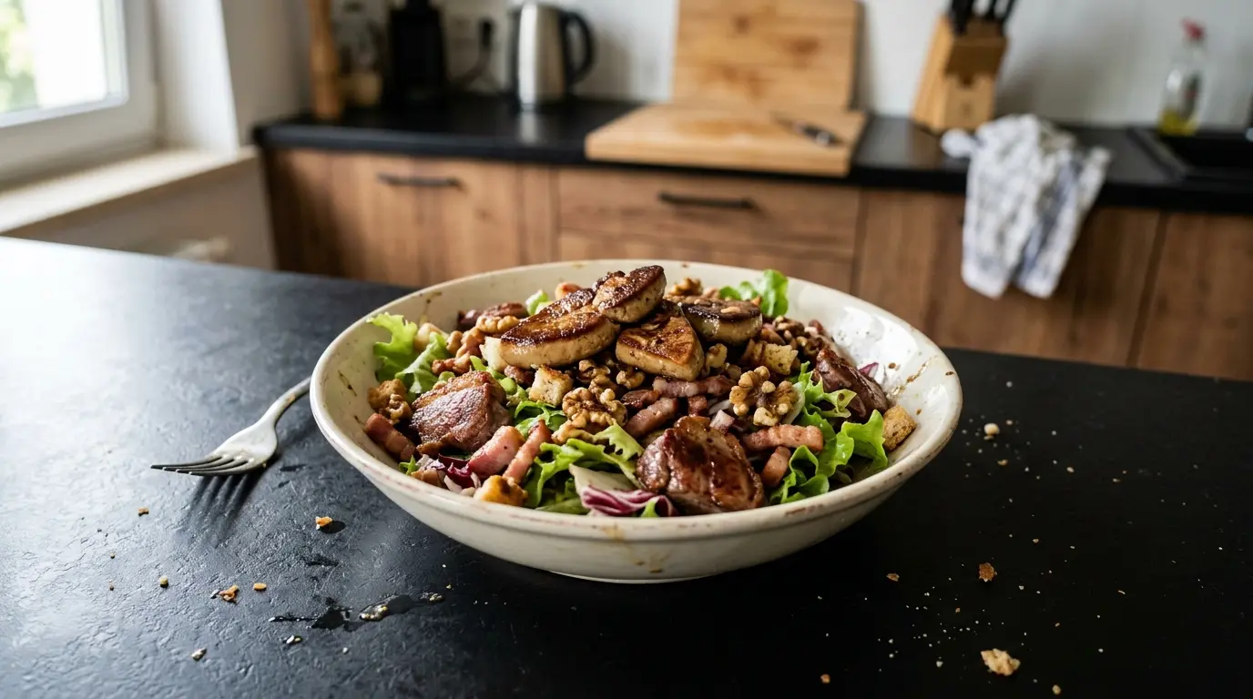 Salade landaise z kaczką, foie gras i orzechami