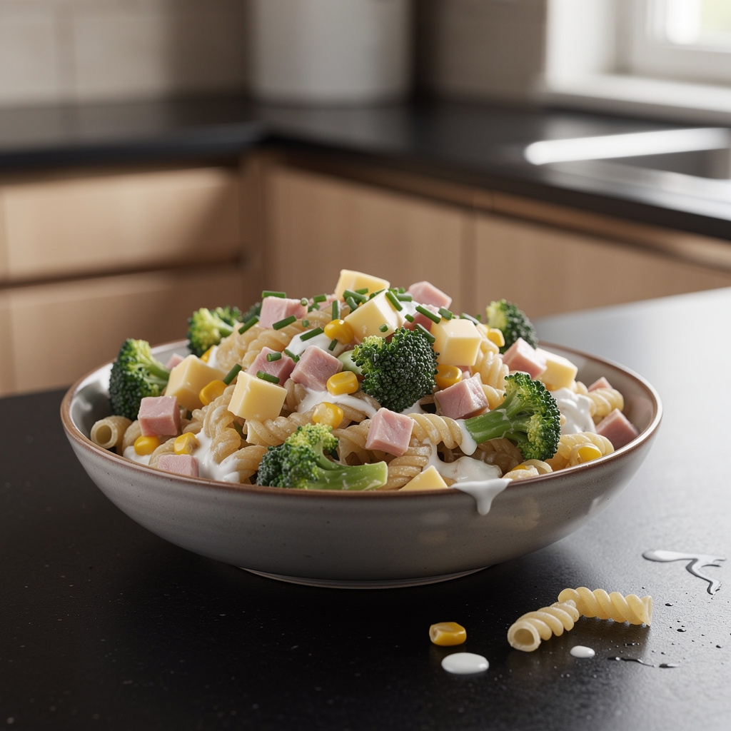 Pasta Salad with Broccoli and Ham