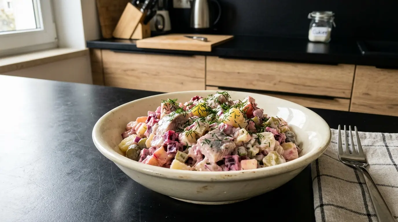 Sałatka śledziowa Heringssalat po niemiecku