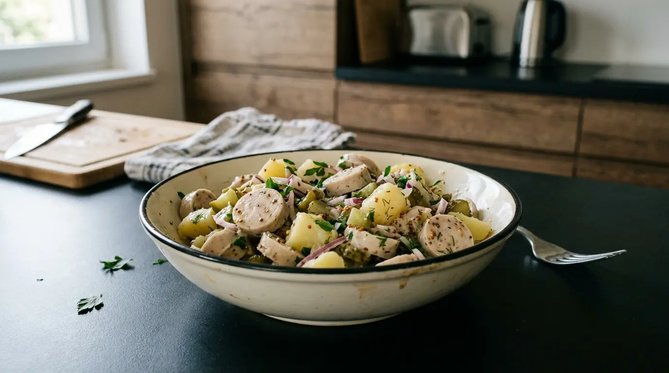 Sałatka z białej kiełbasy Weisswurstsalat