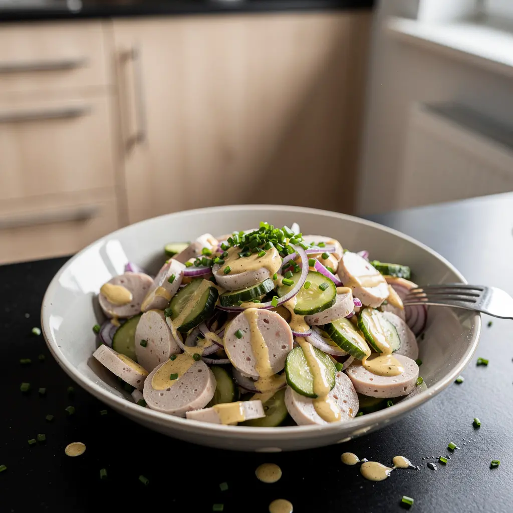 Salade de saucisse blanche Weisswurstsalat