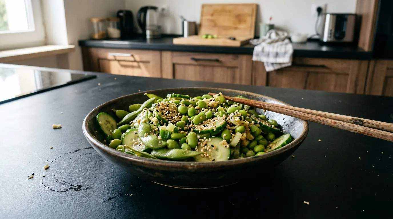 Ensalada de edamame y sésamo al estilo japonés