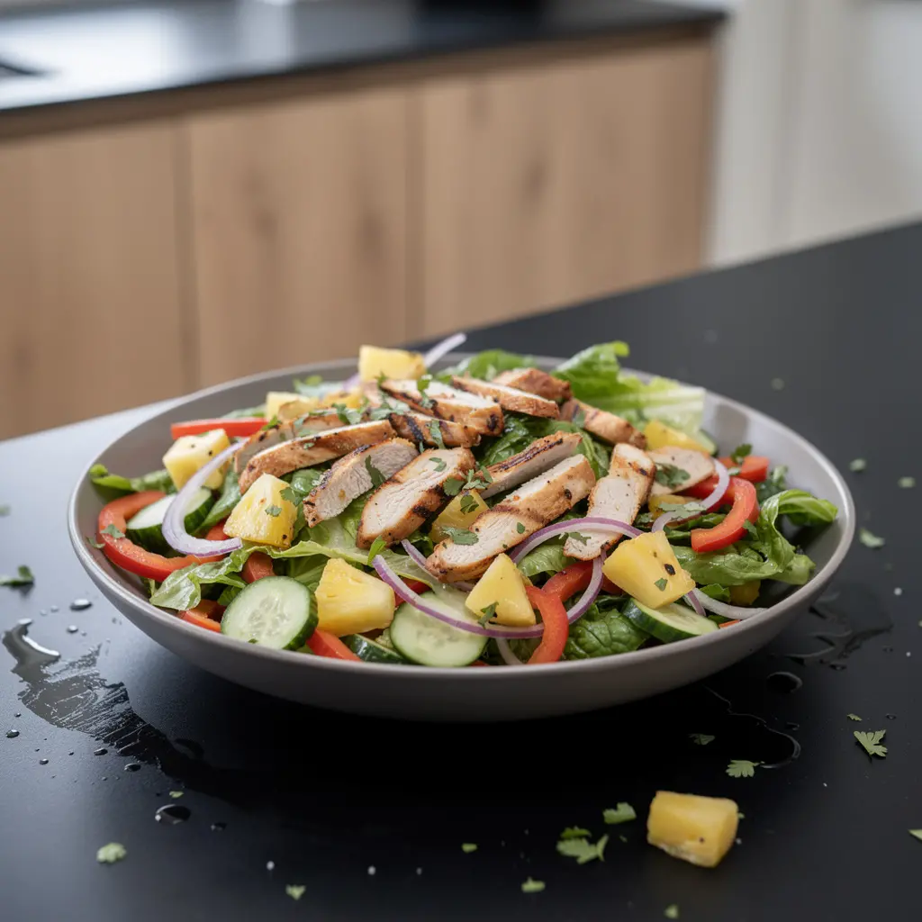 Sałatka z grillowanym kurczakiem i ananasem po meksykańsku