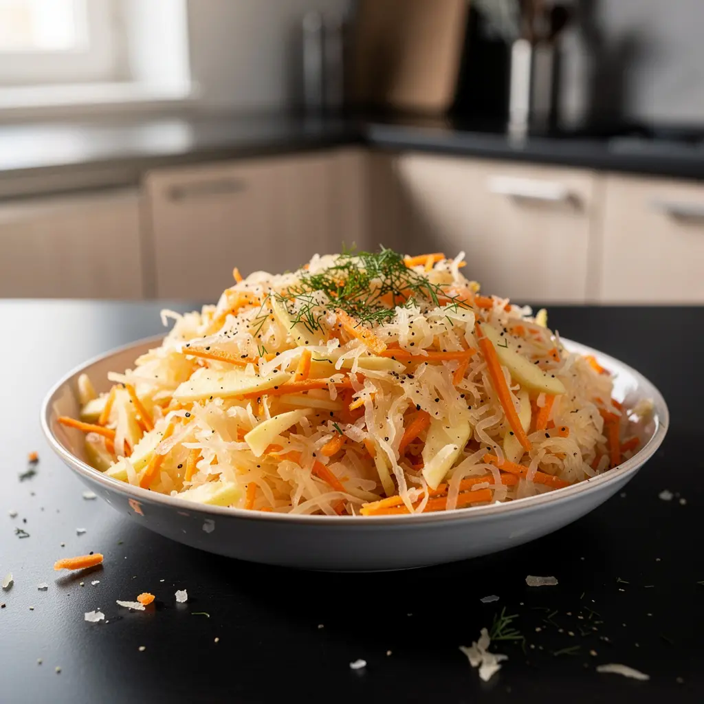 Sauerkraut Salad with Carrot and Apple