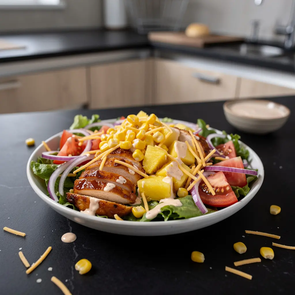 Sałatka z kurczakiem barbecue i ananasem
