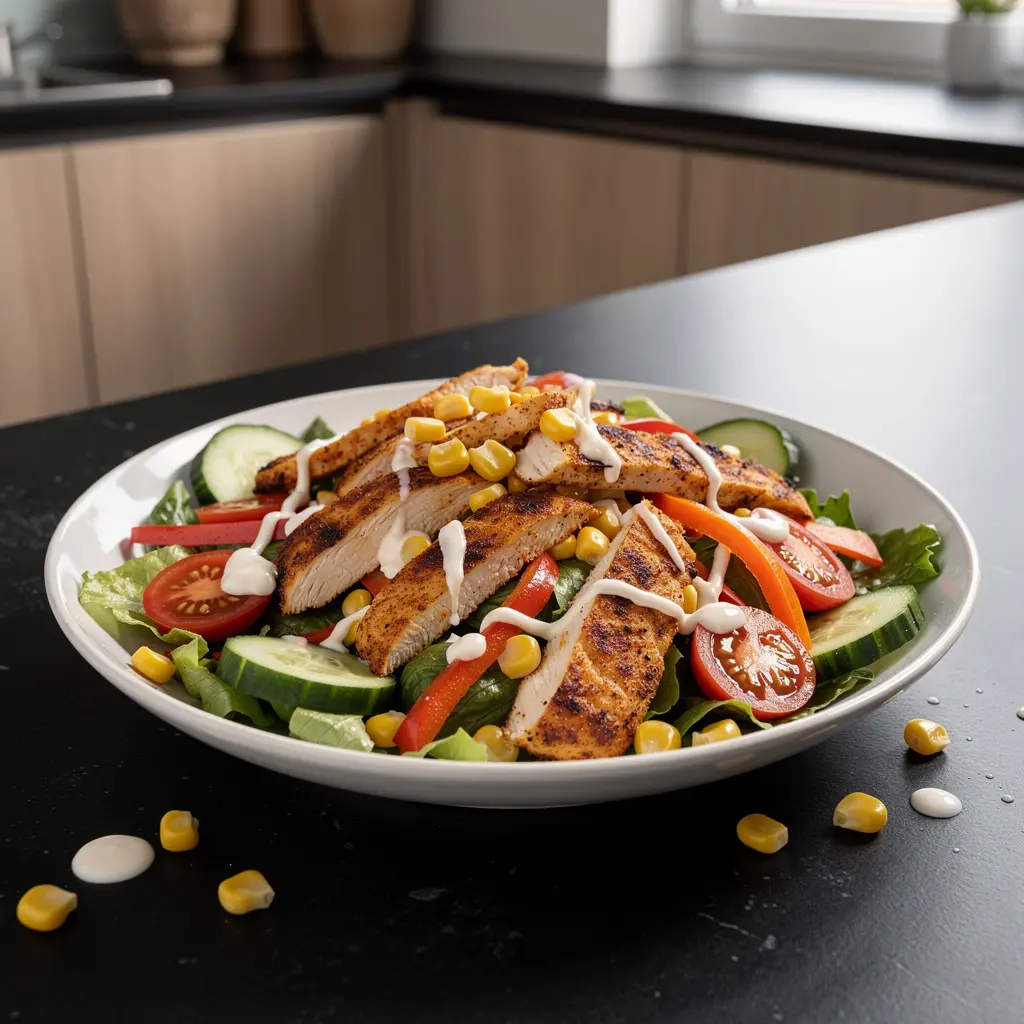 Sałatka z kurczakiem Cajun i kukurydzą