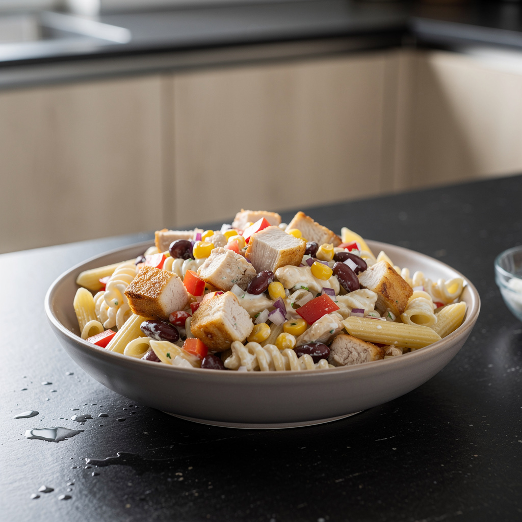 Sałatka z kurczakiem i makaronem w stylu południowoamerykańskim