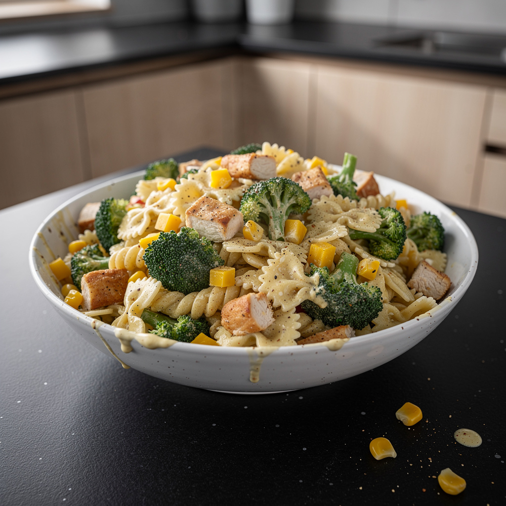 Chicken, Pasta and Broccoli Salad with Yogurt-Mustard Dressing