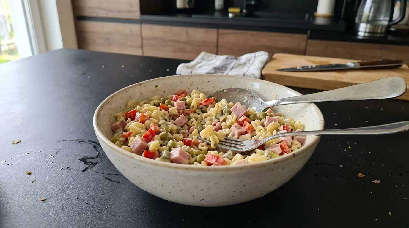 Sałatka z makaronem i szynką Nudelsalat po niemiecku