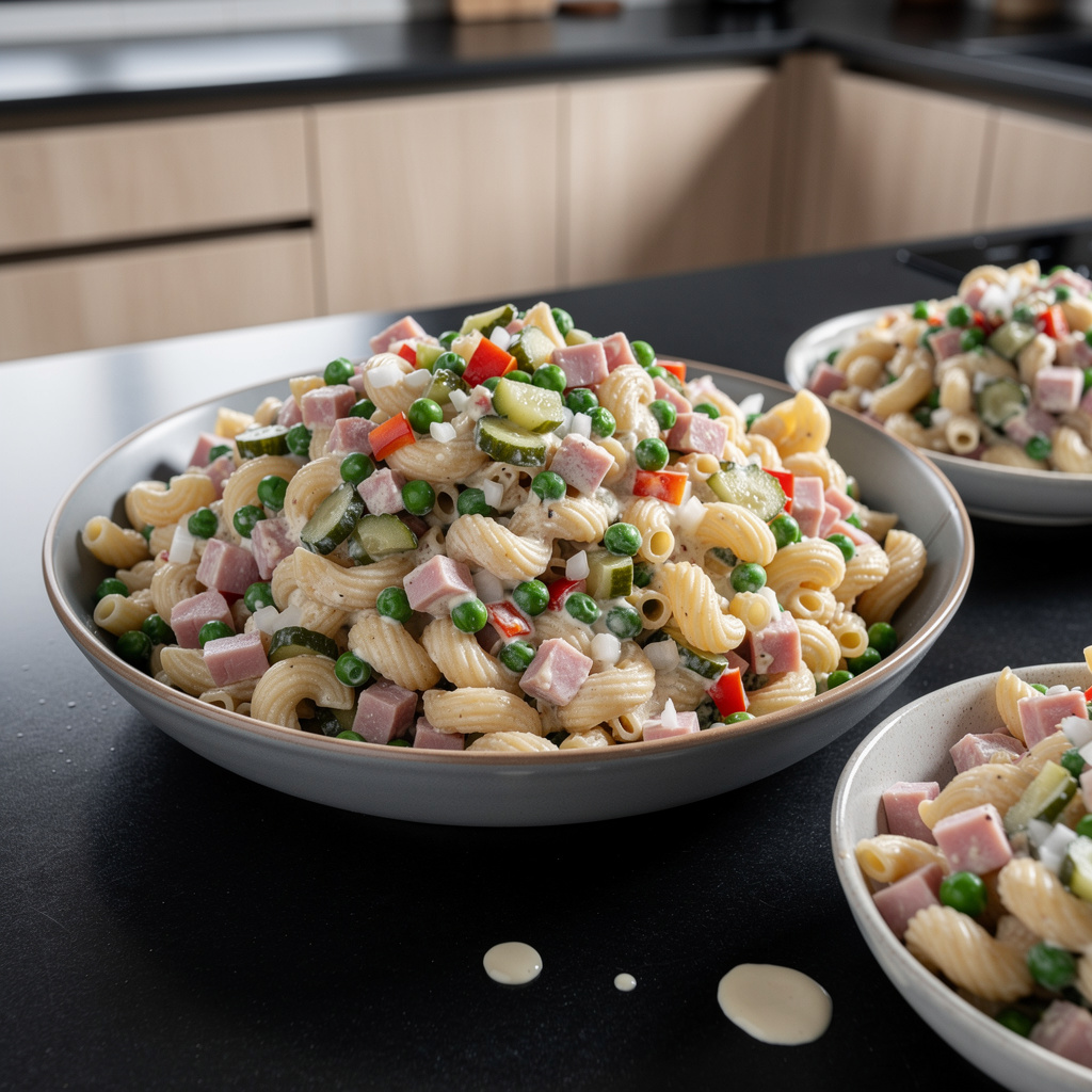 American-Style Pasta Salad with Ham