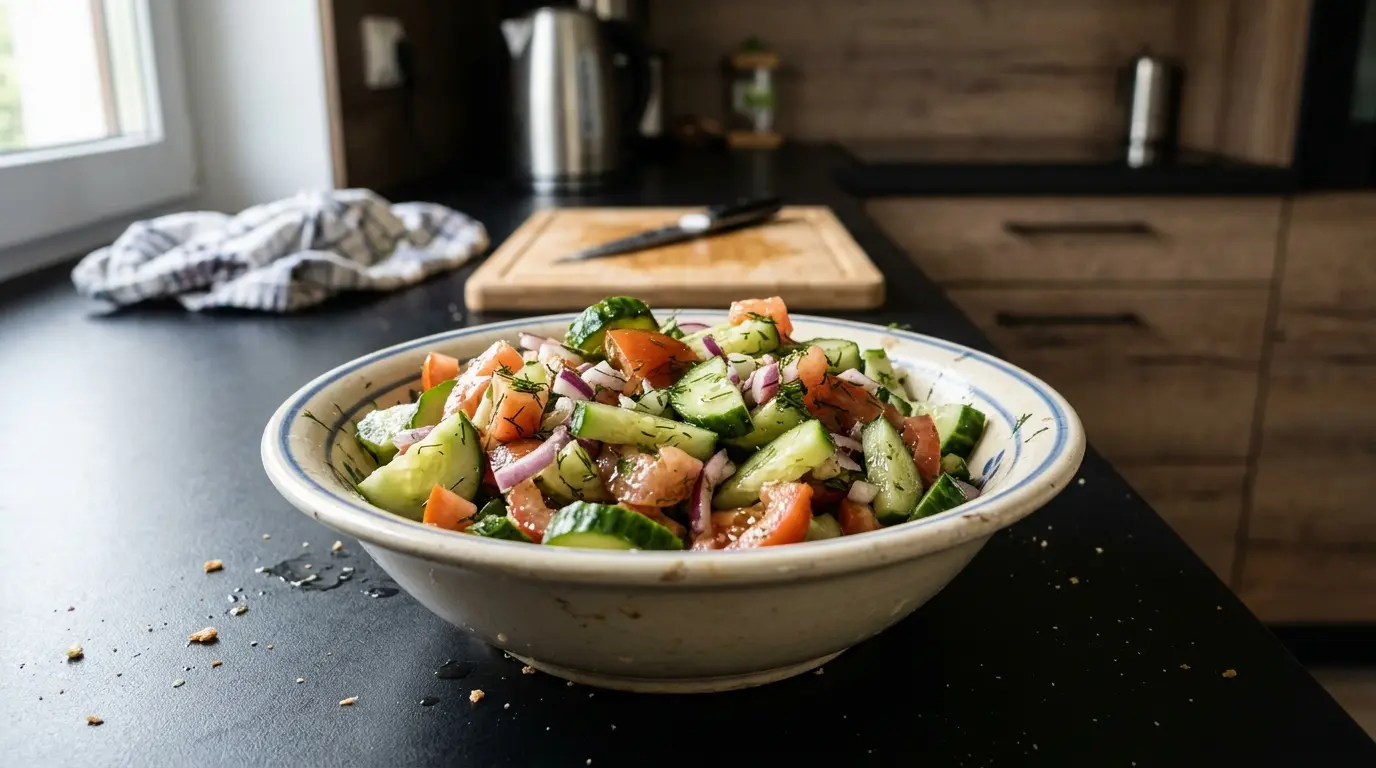Polish Cucumber, Tomato and Onion Salad