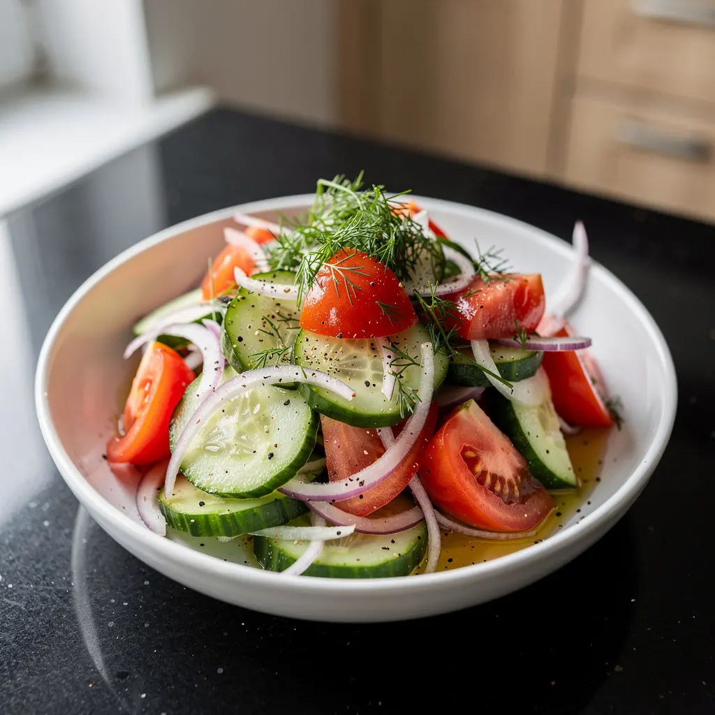 Polish Cucumber, Tomato and Onion Salad