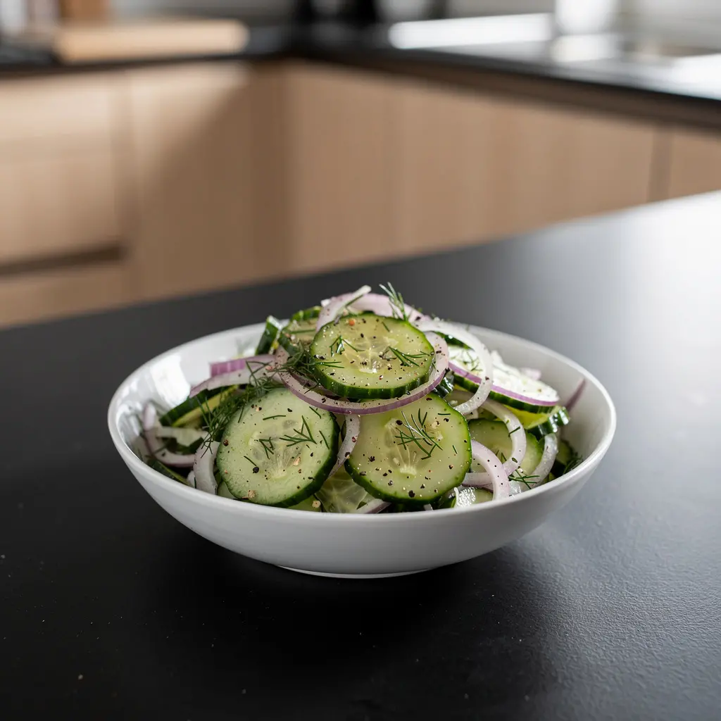 Quick Pickled Cucumber Salad with Dill and Onion
