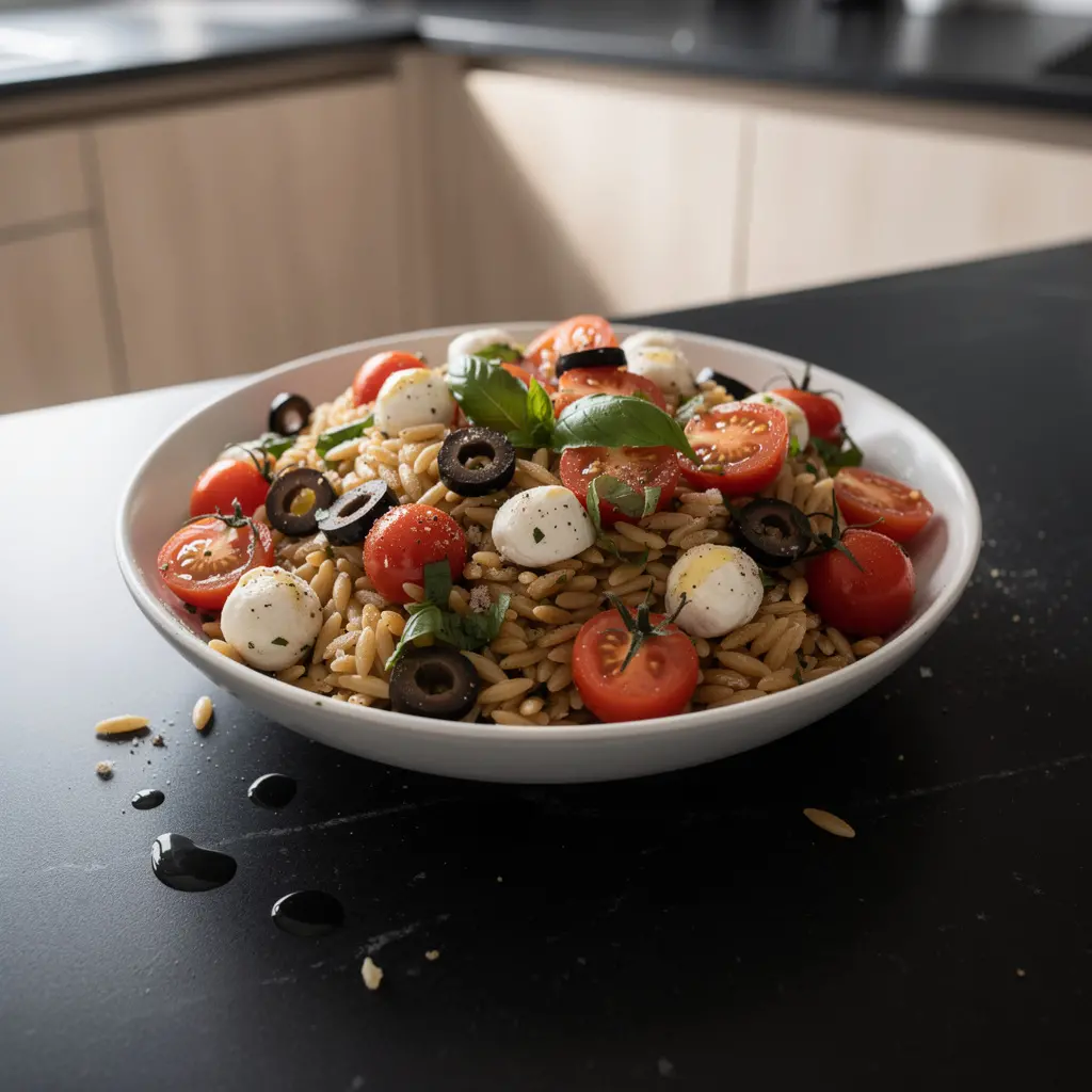 Orzo Salad with Tomatoes and Mozzarella