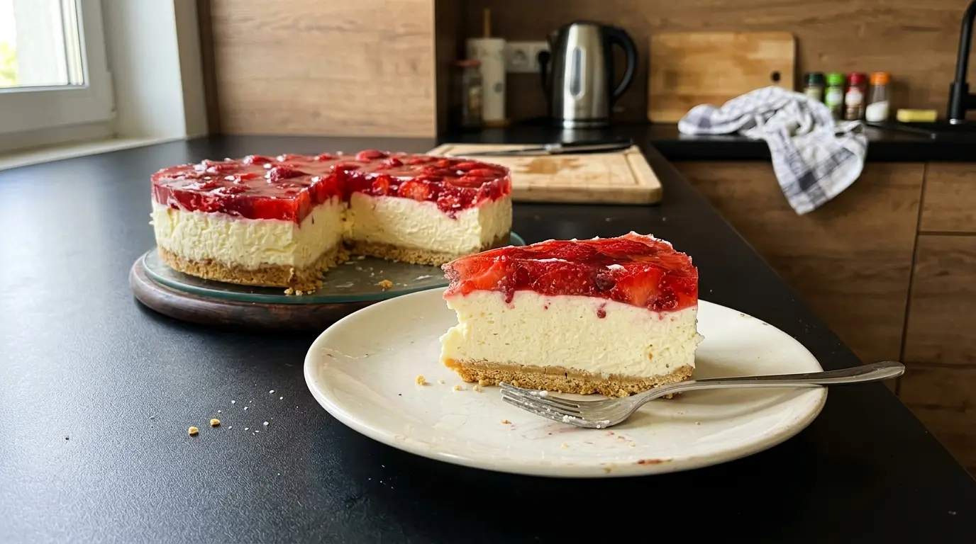 Sernik na zimno z twarogu i galaretką