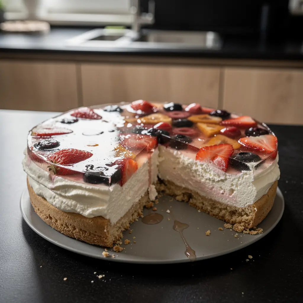 Sernik na zimno z twarogu i galaretką