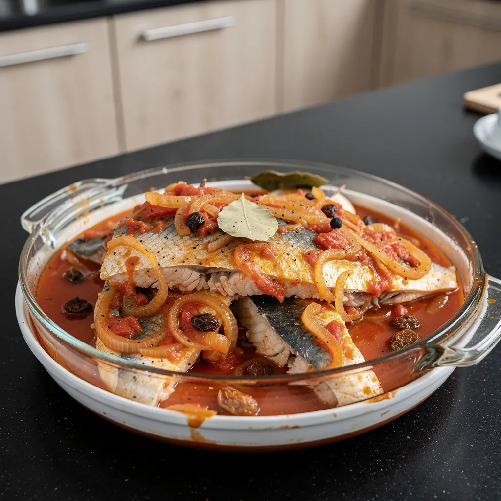 Śledzie po kaszubsku w sosie pomidorowo-cebulowym