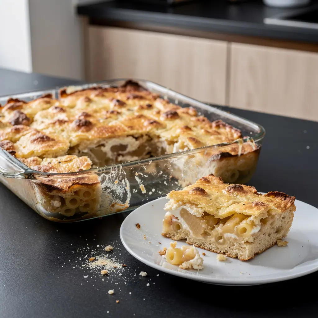 Sweet Pasta Bake with Quark and Apples