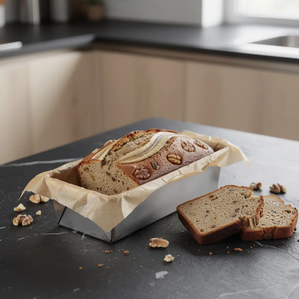 Słodki chlebek bananowy z orzechami