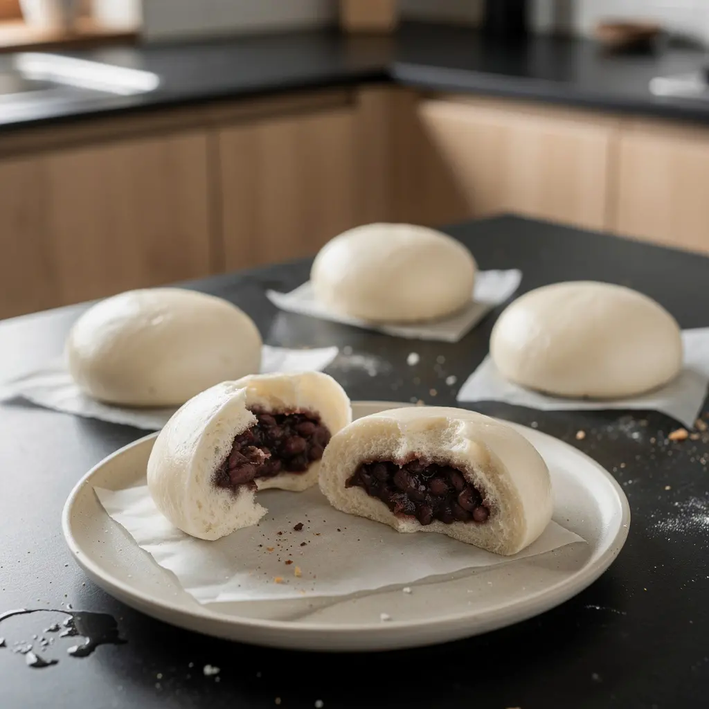 Sweet Steamed Buns with Red Bean Paste