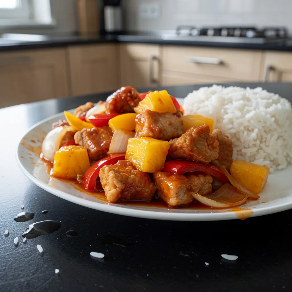 Słodko-kwaśna wieprzowina po chińsku z ananasem