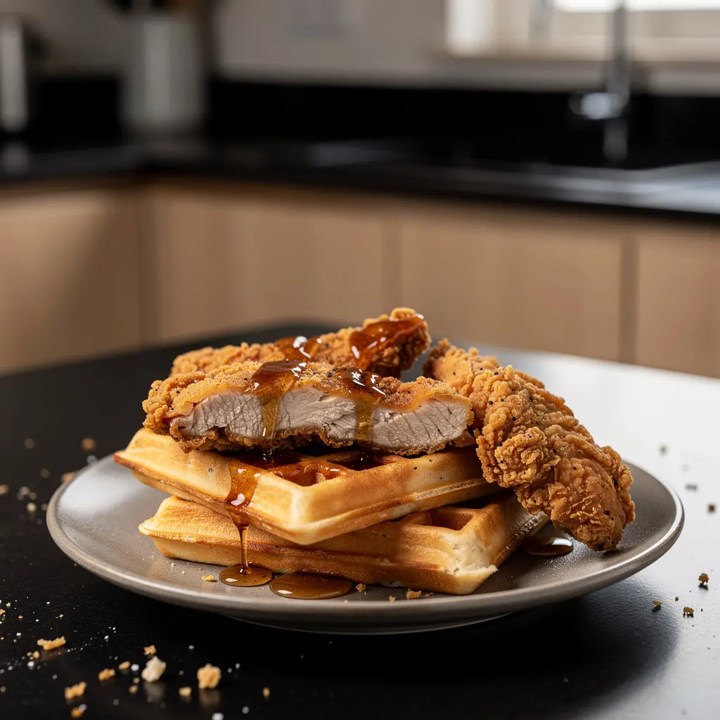 Smażony kurczak z goframi w stylu południowym