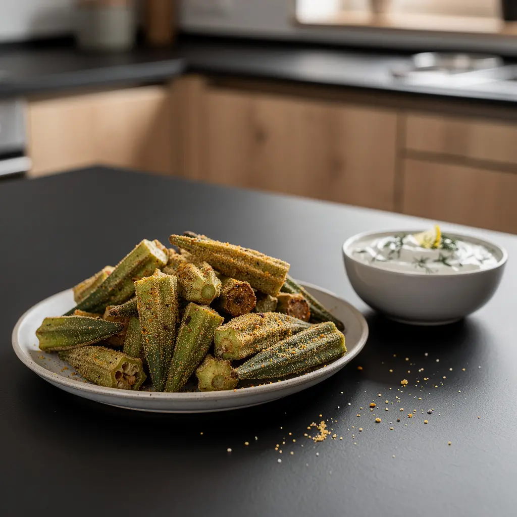 Smażony okra po południowoamerykańsku