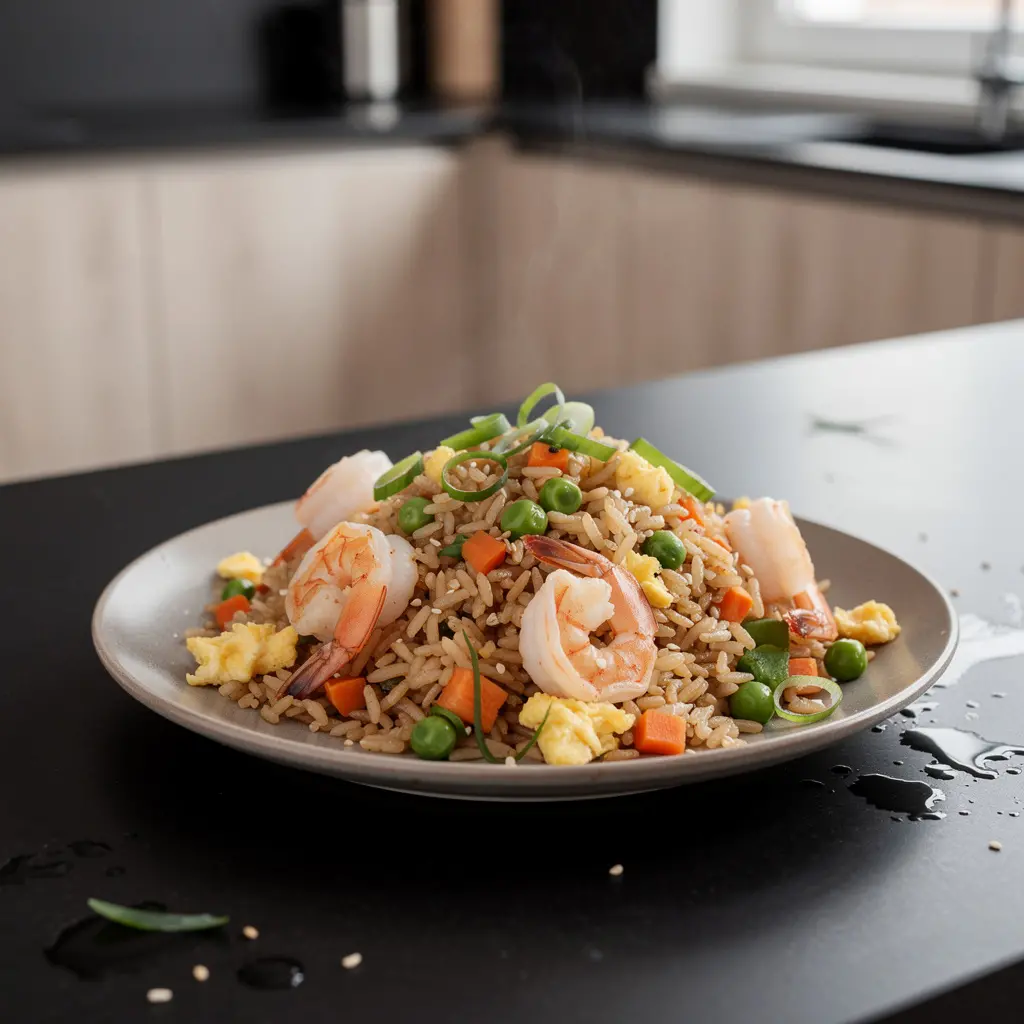 Chinese-Style Fried Jasmine Rice with Shrimp