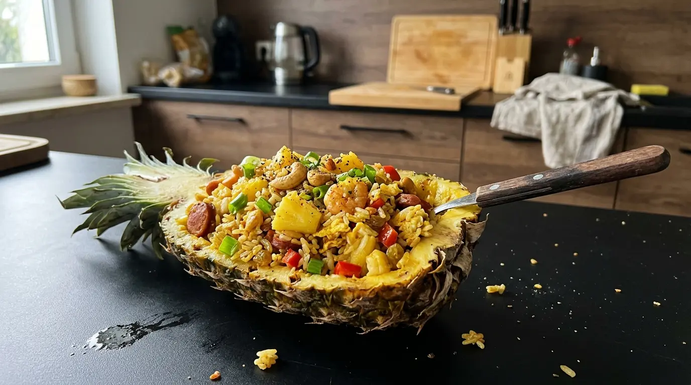 Smażony ryż po tajsku z ananasem (Khao Pad Sapparot)