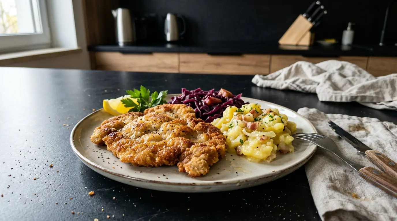 Smażony sznycel wieprzowy po niemiecku