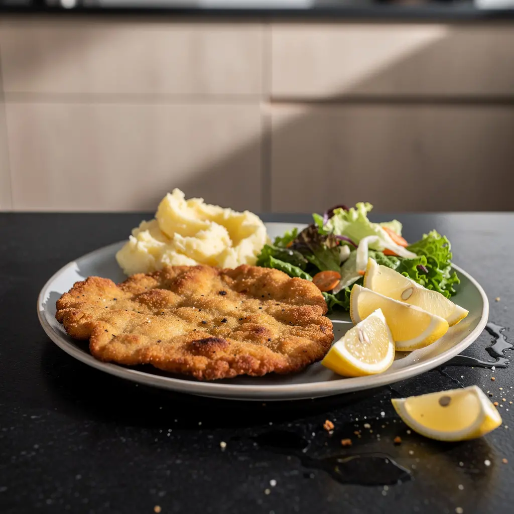 Smażony sznycel wieprzowy po niemiecku