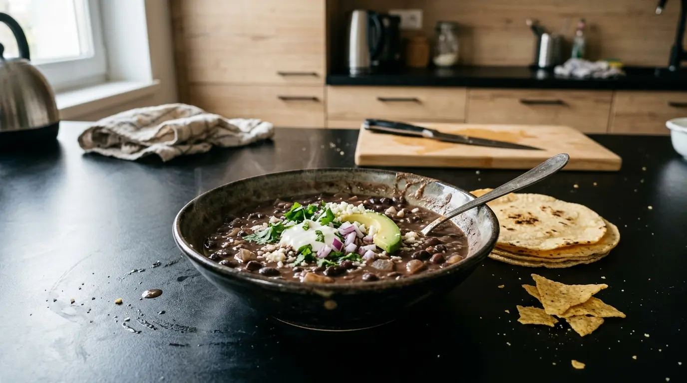 Sopa de frijoles – meksykańska zupa z czarnej fasoli