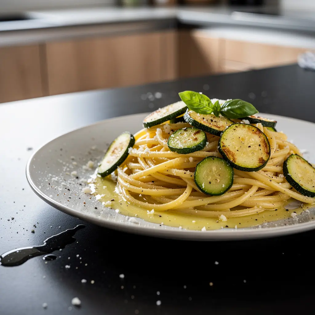Spaghetti alla Nerano z cukinią i provolone