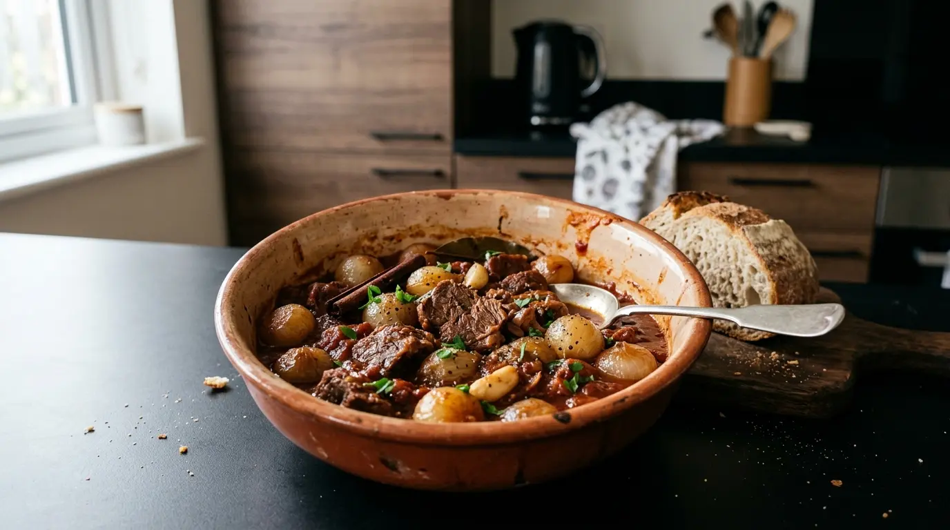 Stifado – spezzatino di manzo greco con cipolline e cannella