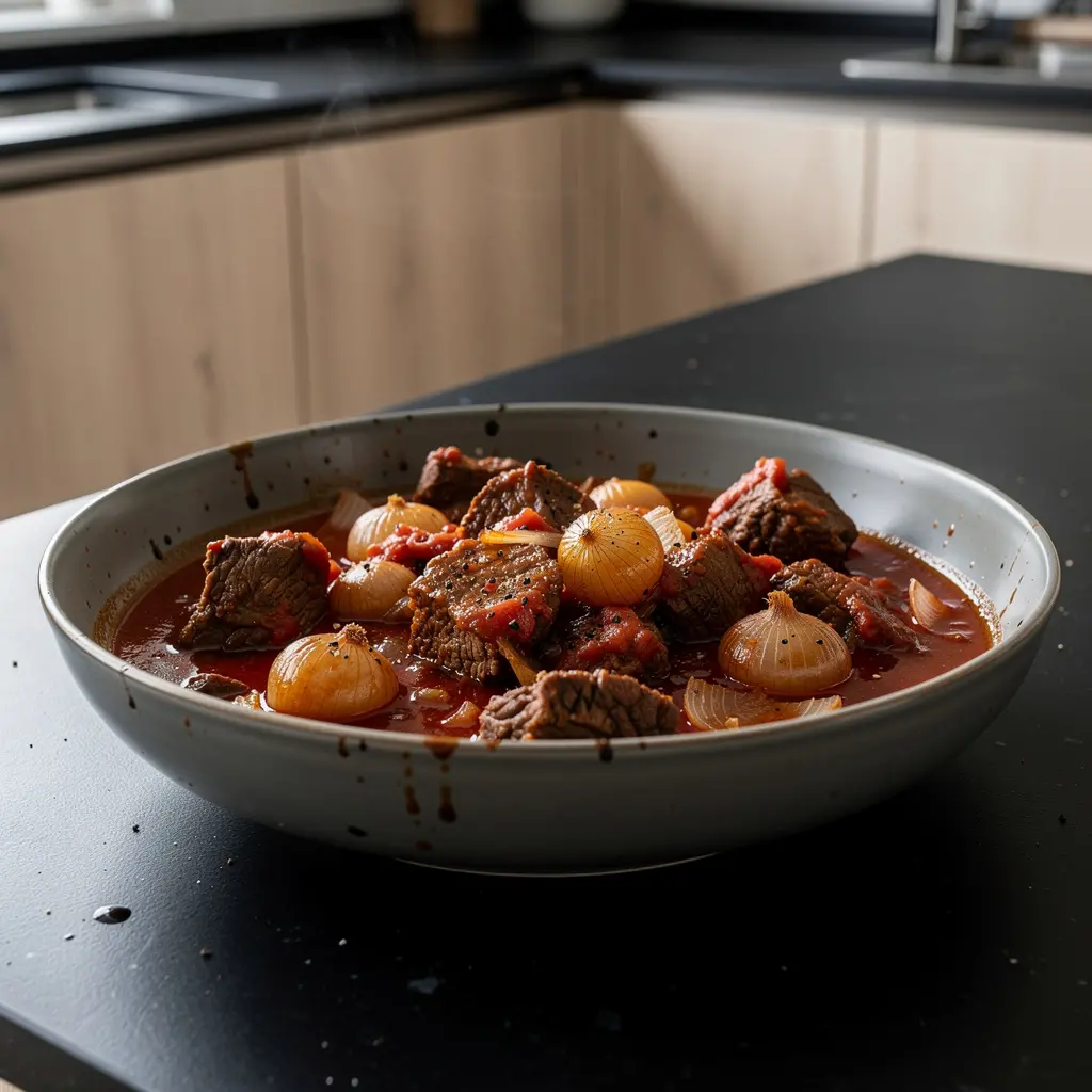 Stifado – grecki gulasz wołowy z cebulkami i cynamonem