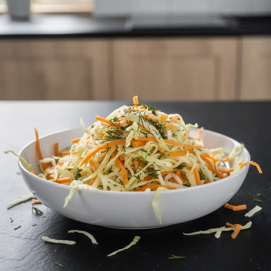 Surówka z białej kapusty z marchewką i jabłkiem