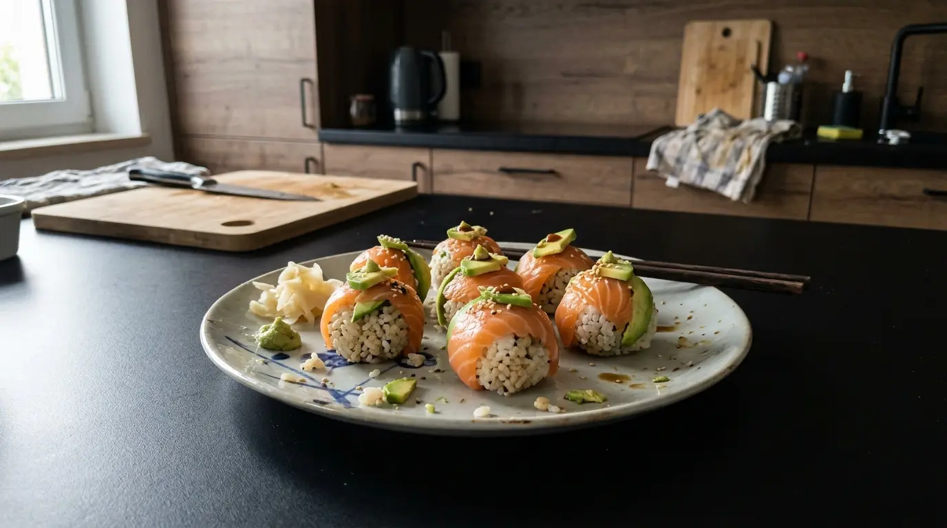 Sushi temari con salmón y aguacate