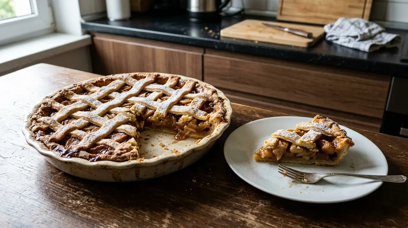 Szarlotka na kruchym cieście z kratką
